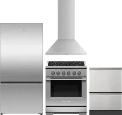 4 Piece Package Includes Refrigerator, Range, Hood And Dishwasher